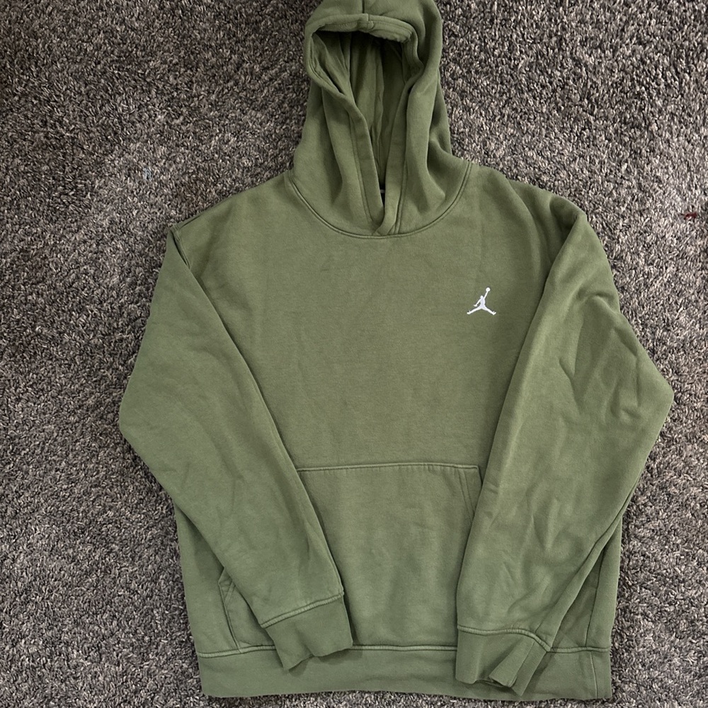 Jordan Olive Green Hoodie with Iconic Logo